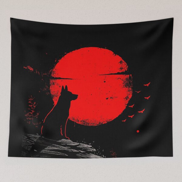Item preview, Cute Lancashire Heeler Japanese Red Sun Sunset designed and sold by Sitchko.