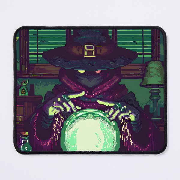 Item preview, A witch reading fortunes with a glass ball PIXEL ART designed and sold by HappyStickBike.