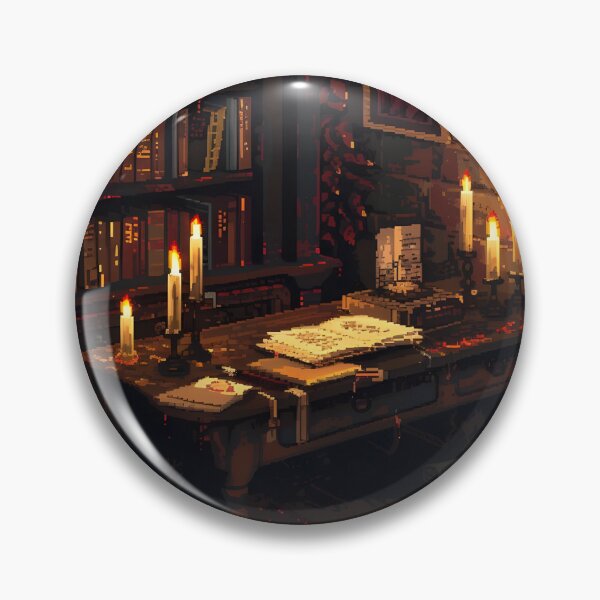 Item preview, Notes on the desk surrounded by candles PIXEL ART designed and sold by HappyStickBike.