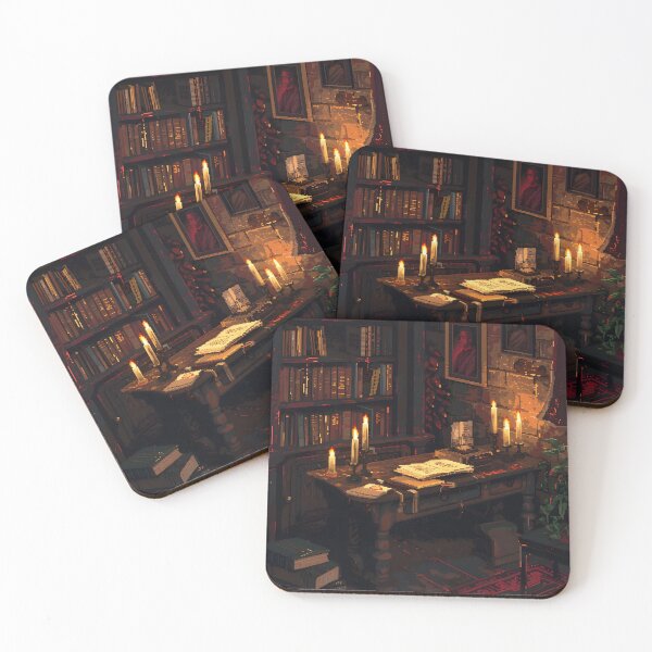 Item preview, Notes on the desk surrounded by candles PIXEL ART designed and sold by HappyStickBike.