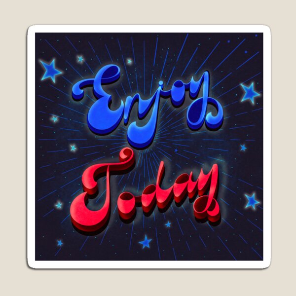 Item preview, Retro 70s Enjoy Today Quote designed and sold by BeUniqueByRomy.
