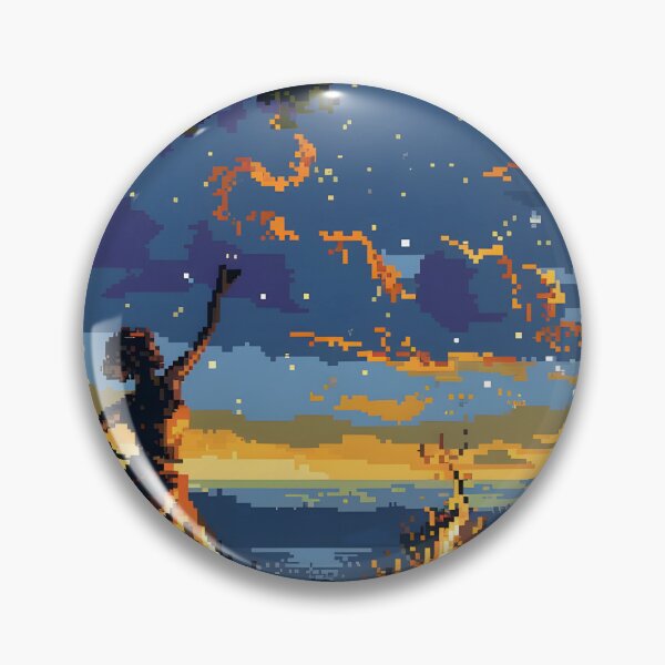 Item preview, A woman dancing in front of a fire PIXEL ART designed and sold by HappyStickBike.
