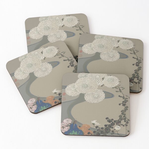 Item preview, Chrysanthemums by a stream with rocks by Ito Jakuchu - Professional Enhanced Rejuvenated version designed and sold by EmeraldeaArt.