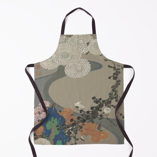 Item preview, Chrysanthemums by a stream with rocks by Ito Jakuchu - Professional Enhanced Rejuvenated version designed and sold by EmeraldeaArt.