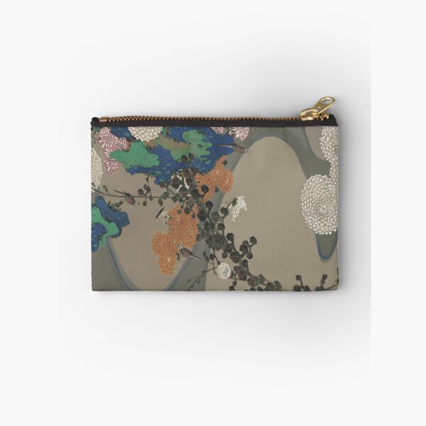 Item preview, Chrysanthemums by a stream with rocks by Ito Jakuchu - Professional Enhanced Rejuvenated version designed and sold by EmeraldeaArt.