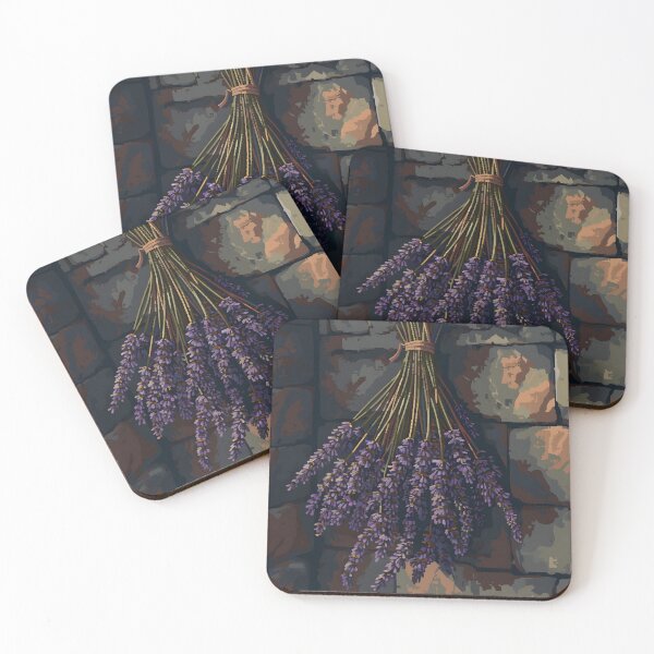 Item preview, Dried lavender on a stone wall PIXEL ART designed and sold by HappyStickBike.