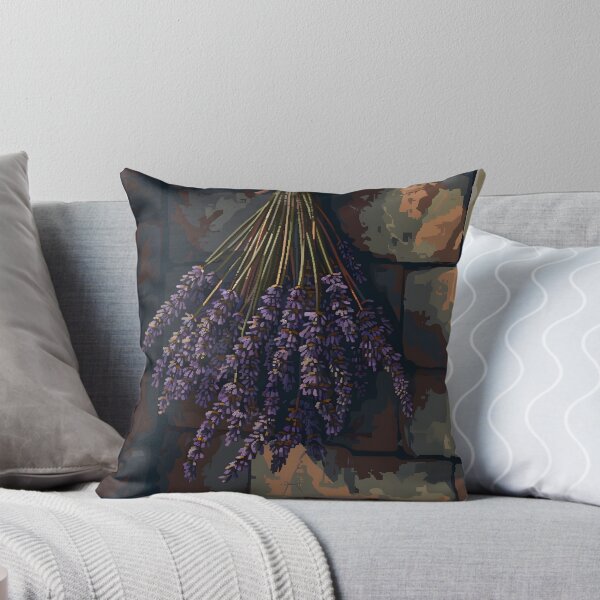 Item preview, Dried lavender on a stone wall PIXEL ART designed and sold by HappyStickBike.