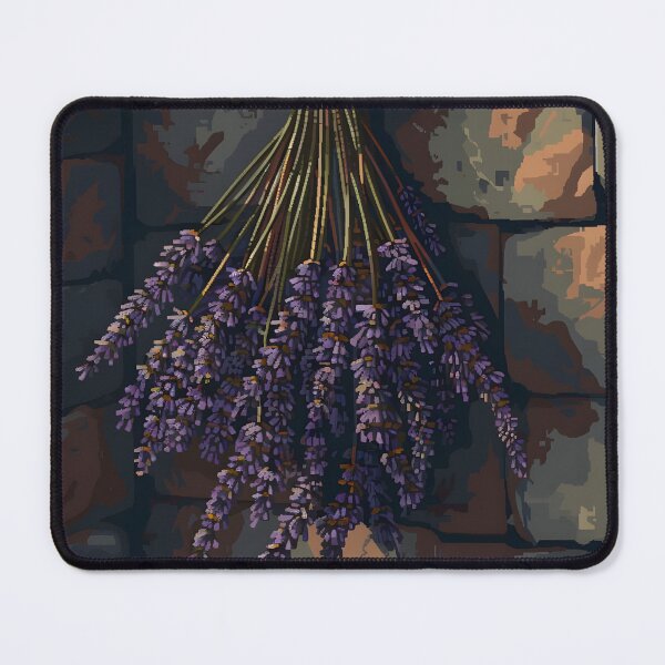 Item preview, Dried lavender on a stone wall PIXEL ART designed and sold by HappyStickBike.