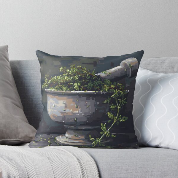Item preview, Herbs in a mortar PIXEL ART designed and sold by HappyStickBike.
