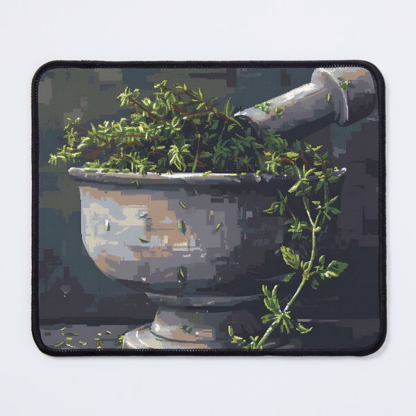 Item preview, Herbs in a mortar PIXEL ART designed and sold by HappyStickBike.