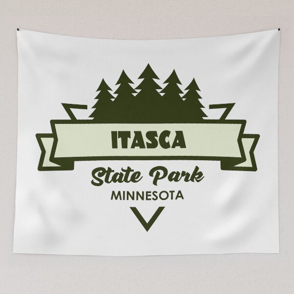 Item preview, Itasca State Park Minnesota Trees And Ribbon designed and sold by bivenart.