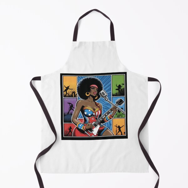 Item preview, Black woman with electric guitar - Rock'n'roll diva designed and sold by Design Shop.