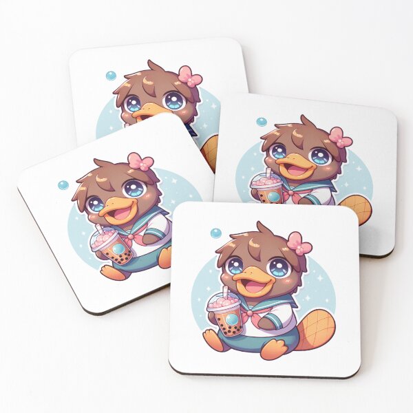 Item preview, Happy Platypus with Bubble Tea designed and sold by Politoperz.