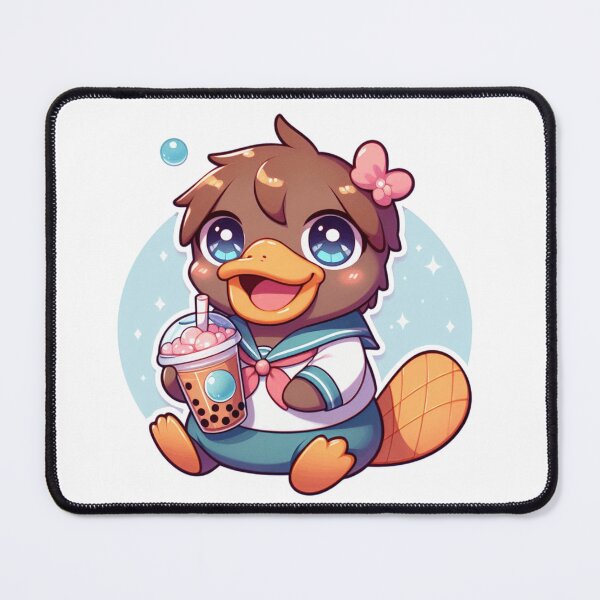 Item preview, Happy Platypus with Bubble Tea designed and sold by Politoperz.