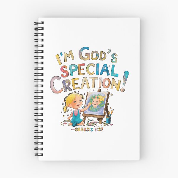Item preview, Little Blonde Girl Paints: God's Special Creation Genesis 1:27 | Christian Kids Art | Kids Faith Collection | HahaHandlesHub designed and sold by HahaHandlesHub.