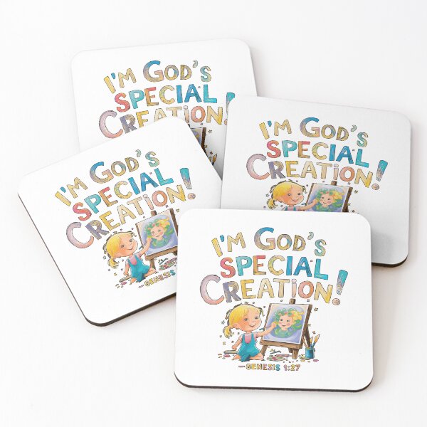 Item preview, Little Blonde Girl Paints: God's Special Creation Genesis 1:27 | Christian Kids Art | Kids Faith Collection | HahaHandlesHub designed and sold by HahaHandlesHub.