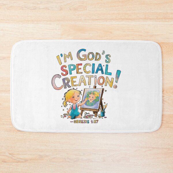 Item preview, Little Blonde Girl Paints: God's Special Creation Genesis 1:27 | Christian Kids Art | Kids Faith Collection | HahaHandlesHub designed and sold by HahaHandlesHub.