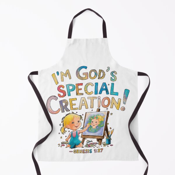 Item preview, Little Blonde Girl Paints: God's Special Creation Genesis 1:27 | Christian Kids Art | Kids Faith Collection | HahaHandlesHub designed and sold by HahaHandlesHub.