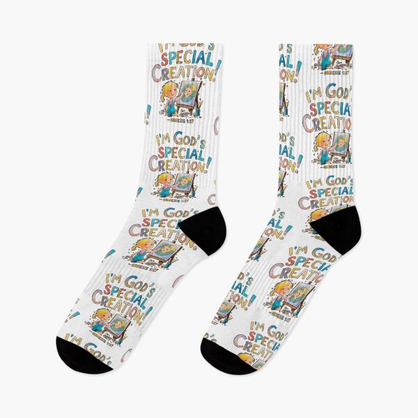 Item preview, Little Blonde Girl Paints: God's Special Creation Genesis 1:27 | Christian Kids Art | Kids Faith Collection | HahaHandlesHub designed and sold by HahaHandlesHub.