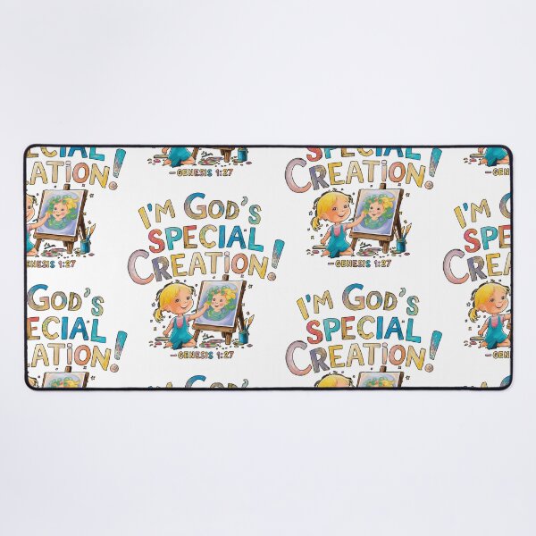 Item preview, Little Blonde Girl Paints: God's Special Creation Genesis 1:27 | Christian Kids Art | Kids Faith Collection | HahaHandlesHub designed and sold by HahaHandlesHub.