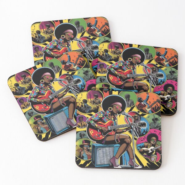 Item preview, Black woman with electric guitar singing designed and sold by Design Shop.