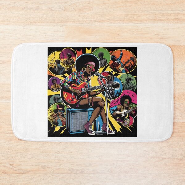 Item preview, Black woman with electric guitar singing designed and sold by Design Shop.