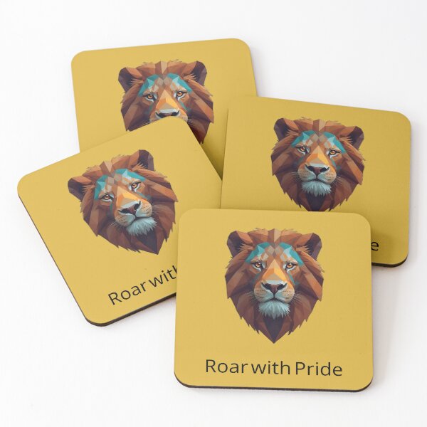 Item preview, Geometric Majesty: Bold Lion in Abstract Colors designed and sold by ArtComixHaven.