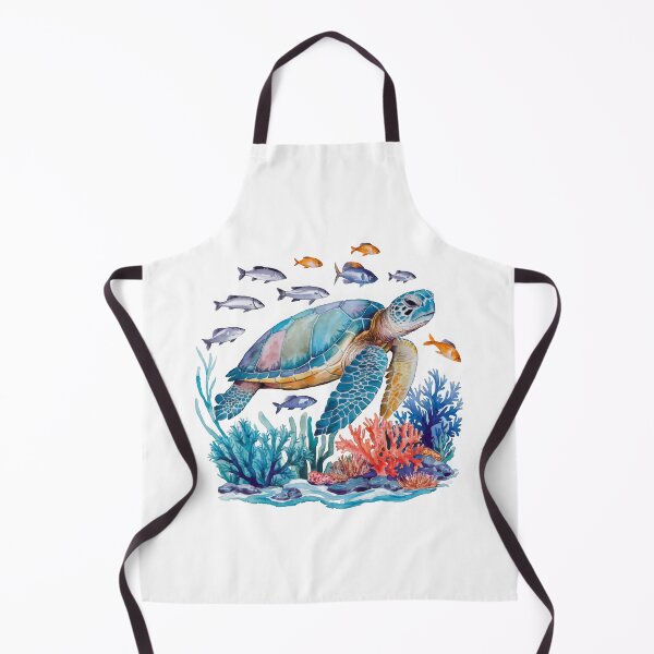 Item preview, Watercolor Sea Turtle and Coral Reef designed and sold by behnay.