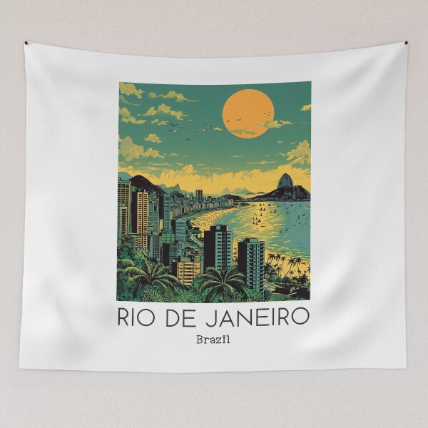 Item preview, A Vintage Travel Illustration of Rio de Janeiro - Brazil designed and sold by GoodOldVintage.