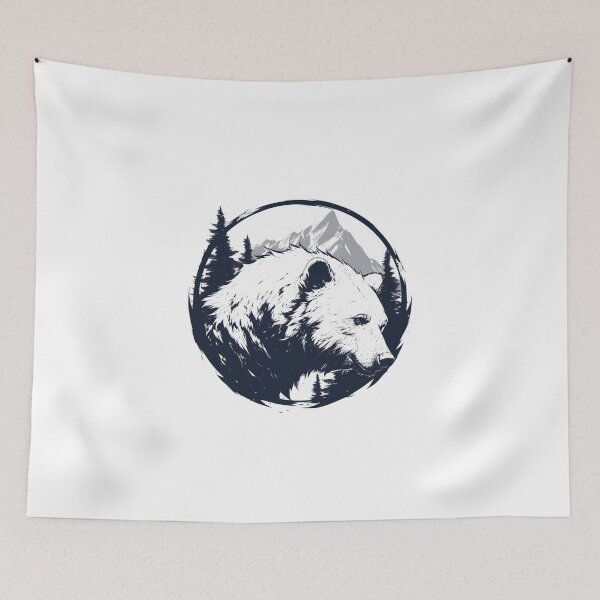 Item preview, Silhouette black and white bear // Aesthetic bear // bear Portrait // yin yang designed and sold by SMARTKIT  DESIGNAGENCY.
