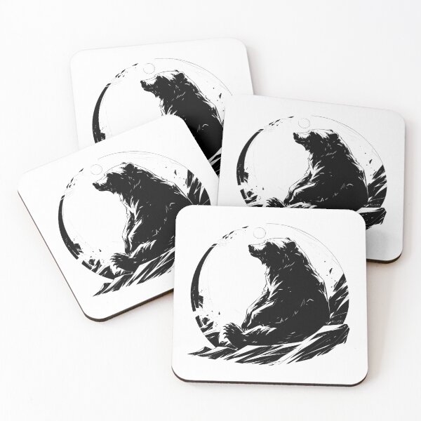 Item preview, Silhouette black and white bear // Aesthetic bear // bear Portrait // yin yang designed and sold by SMARTKIT  DESIGNAGENCY.