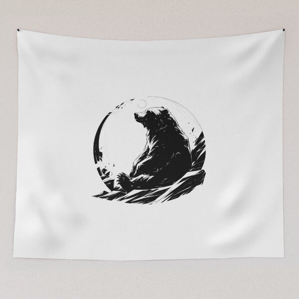 Item preview, Silhouette black and white bear // Aesthetic bear // bear Portrait // yin yang designed and sold by SMARTKIT  DESIGNAGENCY.