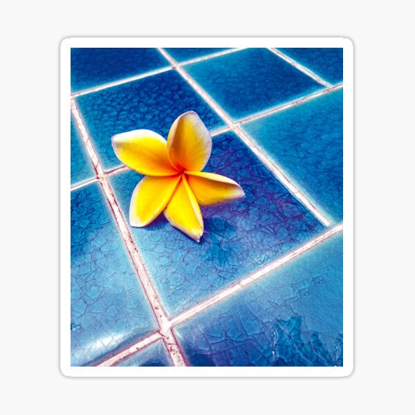Tropical Yellow and White Flower Sticker