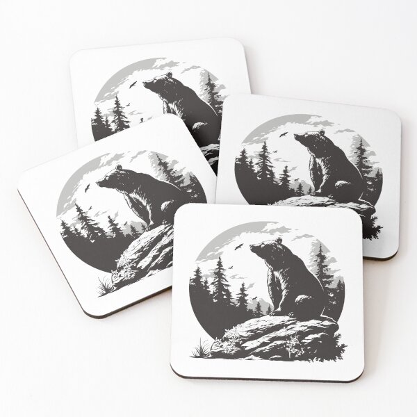 Item preview, Silhouette black and white bear // Aesthetic bear // bear Portrait // yin yang designed and sold by SMARTKIT  DESIGNAGENCY.