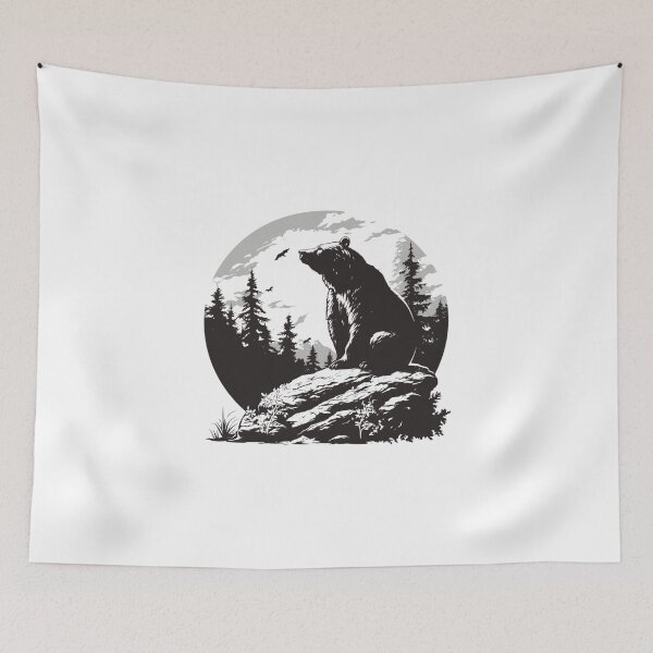 Item preview, Silhouette black and white bear // Aesthetic bear // bear Portrait // yin yang designed and sold by SMARTKIT  DESIGNAGENCY.