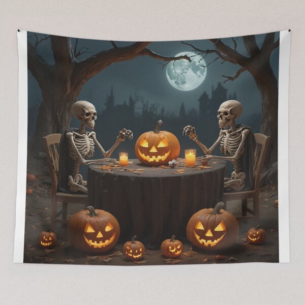 Item preview, Moonlit Macabre Skeletons Enchanted Halloween Meeting designed and sold by EnchantedVista.
