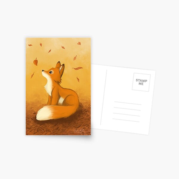 Item preview, Orange fox in autumn leaves designed and sold by lenaartcze.