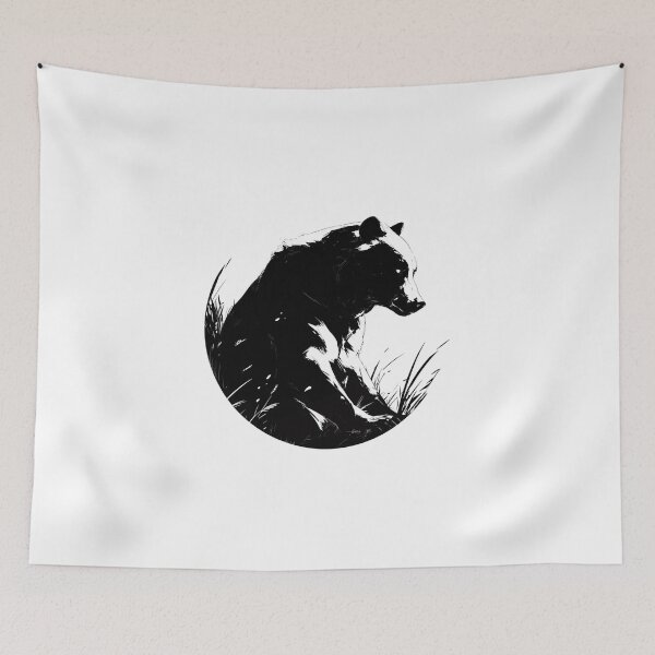 Item preview, Silhouette black and white bear // Aesthetic bear // bear Portrait // yin yang designed and sold by SMARTKIT  DESIGNAGENCY.