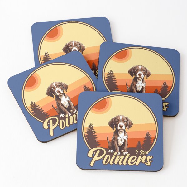 Artikelvorschau, Ich liebe Pointer - Vintage Sunset Design - Deutscher Kurzhaar-Pointer-Liebhaber entworfen und verkauft von brindled.