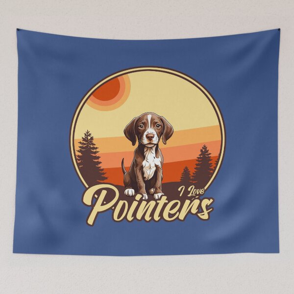 Artikelvorschau, Ich liebe Pointer - Vintage Sunset Design - Deutscher Kurzhaar-Pointer-Liebhaber entworfen und verkauft von brindled.