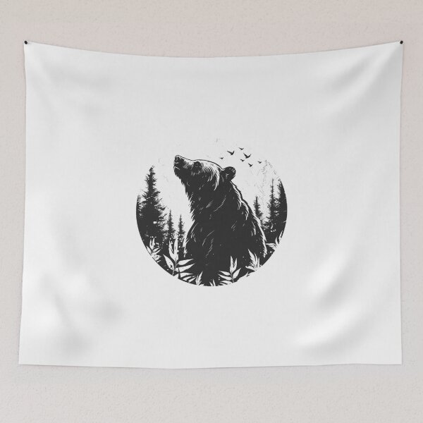 Item preview, Silhouette black and white bear // Aesthetic bear // bear Portrait // yin yang designed and sold by SMARTKIT  DESIGNAGENCY.