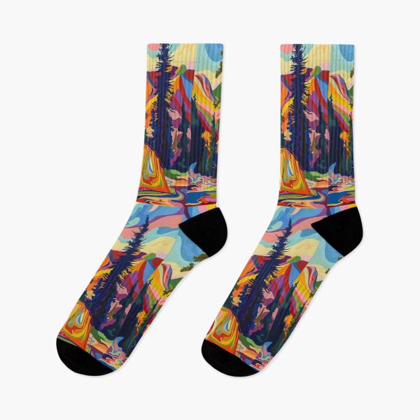 Item preview, Campers psychedelic twist camping scene Active Outdoors Inspired Art designed and sold by CDC40.