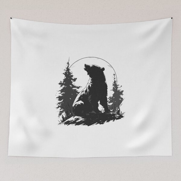 Item preview, Silhouette black and white bear // Aesthetic bear // bear Portrait // yin yang designed and sold by SMARTKIT  DESIGNAGENCY.