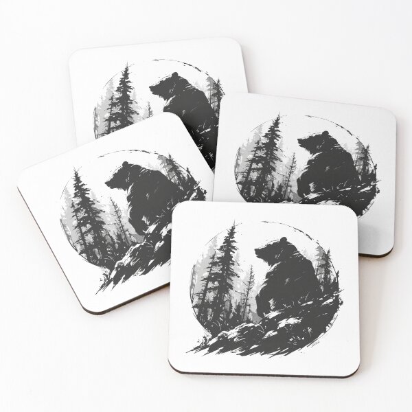 Item preview, Silhouette black and white bear // Aesthetic bear // bear Portrait // yin yang designed and sold by SMARTKIT  DESIGNAGENCY.