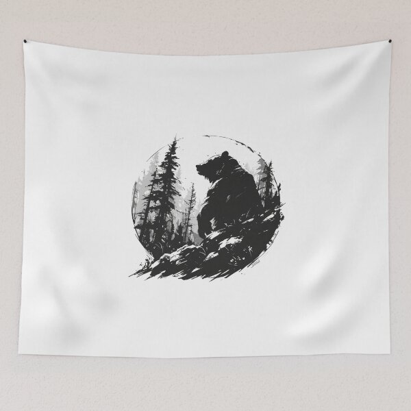Item preview, Silhouette black and white bear // Aesthetic bear // bear Portrait // yin yang designed and sold by SMARTKIT  DESIGNAGENCY.