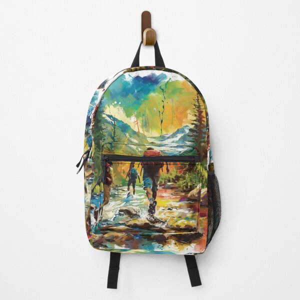 Item preview, Campers kicking splashes colour exploring Active Outdoors Inspired Art designed and sold by CDC40.