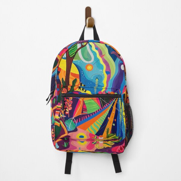 Item preview, Campers psychedelic twist camping scene Active Outdoors Inspired Art designed and sold by CDC40.
