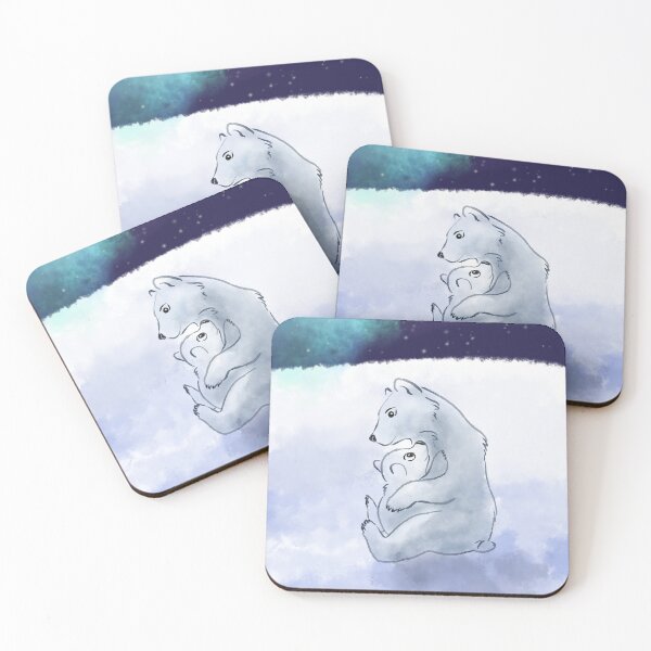 Item preview, Polar bear mother hugging her child designed and sold by lenaartcze.