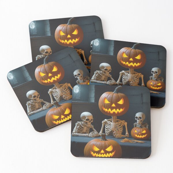 Item preview, The Pumpkin-Head Plot: Skeletons Spooky Scheme For Halloween Night designed and sold by EnchantedVista.