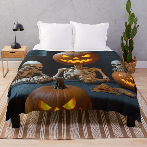 Item preview, The Pumpkin-Head Plot: Skeletons Spooky Scheme For Halloween Night designed and sold by EnchantedVista.